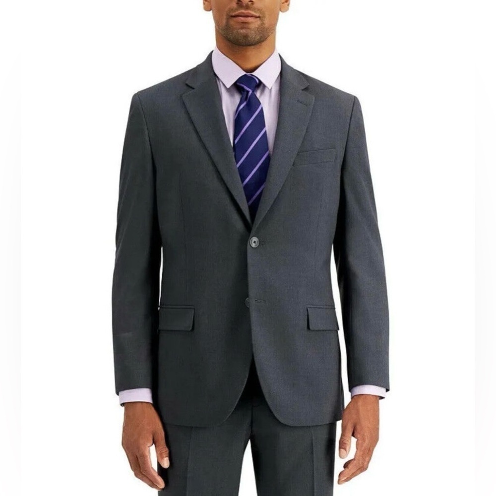 Nautica Men's Modern-Fit Active Stretch Charcoal Blazer Suit Jacket Sport Coat